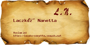 Laczkó Nanetta névjegykártya